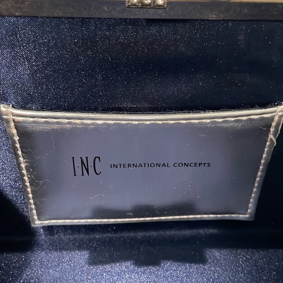 INC International Concepts Blue Sparkle Clutch Purse - Picture 6 of 10